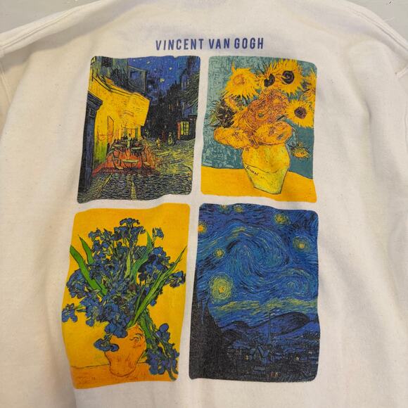 Van Gogh sweatshirt gently used artistic "What is done in love is done well" szM - Picture 1 of 8